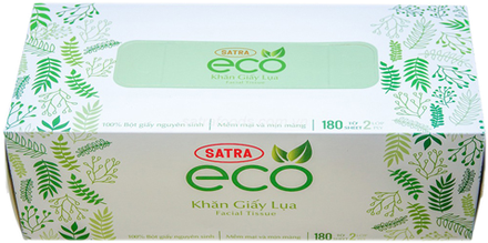 KHĂN GIẤY LỤA HỘP SATRA ECO 180T*30
