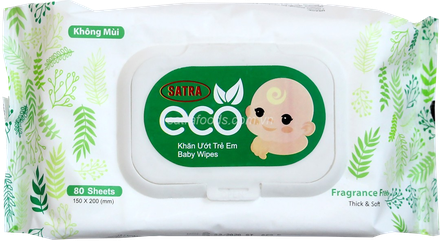 KHĂN GIẤY ƯỚT SATRA ECO 80 TỜ/GÓI*24