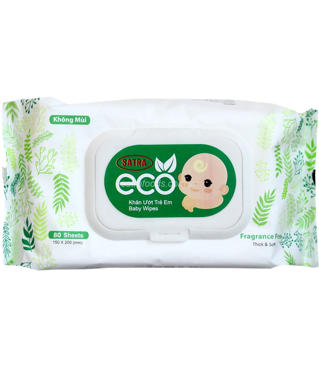 KHĂN GIẤY ƯỚT SATRA ECO 80 TỜ/GÓI*24