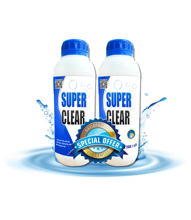SUPER CLEAR - Diệt nấm nhớt, rong rêu. Tiêu diệt nấm đồng tiền trong ao nuôi tôm cá